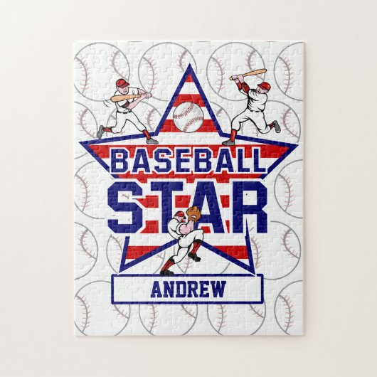 Personalisiertes Baseballsternenbanner - Puzzle (Vertikal)
