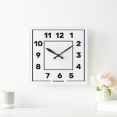 Personalisiertes Basisweiß  Quadratische Wanduhr (Zuhause)