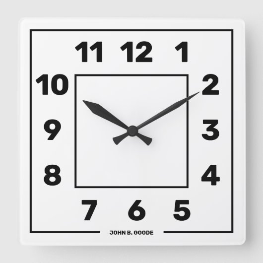 Personalisiertes Basisweiß  Quadratische Wanduhr (Vorderseite)