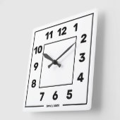 Personalisiertes Basisweiß  Quadratische Wanduhr (Winkel)