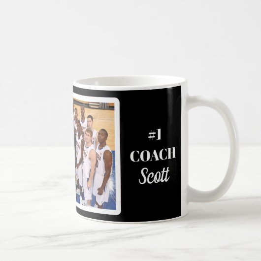Personalisiertes Basketball #1 Coach Team Foto Kaffeetasse (Rechts)