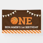 Personalisiertes Basketball 1. Party zum Geburtsta Banner (Horizontal)