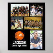 Personalisiertes Basketball-Fotocollage-Team # Poster (Vorne)