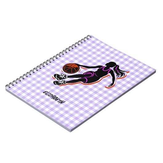 Personalisiertes Basketball Girl Notebook Notizblock (Linke Seite)