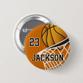 Personalisiertes Basketball-Hoop-Design Button (Vorne & Hinten)