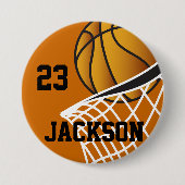 Personalisiertes Basketball-Hoop-Design Button (Vorderseite)