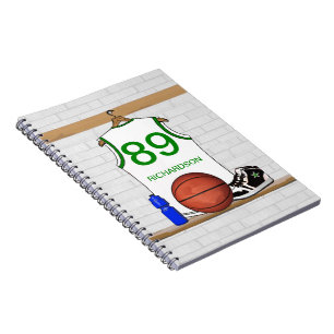 Personalisiertes Basketball Jersey (weiß) Journal Notizblock