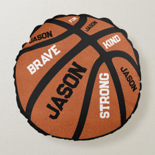 Personalisiertes Basketball-Kissen mit Ihrem Namen Rundes Kissen
