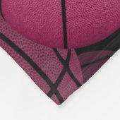 personalisiertes Basketball mit rosa gürteligen Ga Fleecedecke (Ecke)