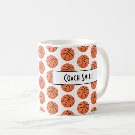 Personalisiertes Basketball-Musterwagen-Geschenk Kaffeetasse (VorderseiteRechts)
