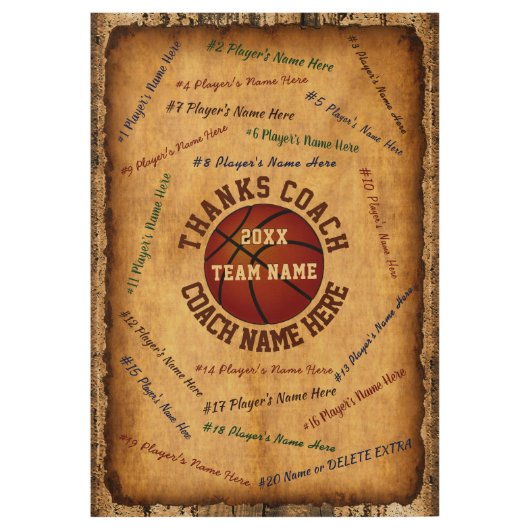 Personalisiertes Basketball-Plakat, hölzernes Holzposter (Vorderseite)