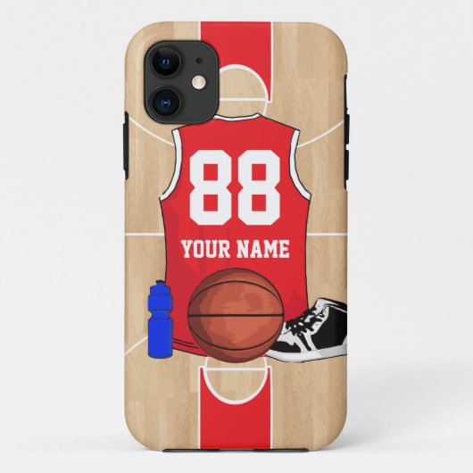 Personalisiertes Basketball-Shirt auf Gericht Case-Mate iPhone Hülle (Rückseite)