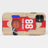 Personalisiertes Basketball-Shirt auf Gericht Case-Mate iPhone Hülle (Rückseite (Horizontal))