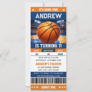 Personalisiertes Basketball-Spiel-Ticket Geburtsta Einladung