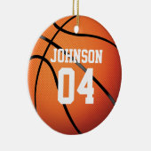 Personalisiertes Basketball-Team Weihnachten Keramik Ornament (Rechts)