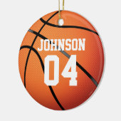 Personalisiertes Basketball-Team Weihnachten Keramik Ornament (Links)