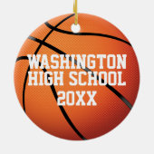 Personalisiertes Basketball-Team Weihnachten Keramik Ornament (Hinten)