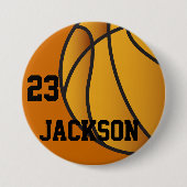 Personalisiertes Basketballdesign Button (Vorderseite)