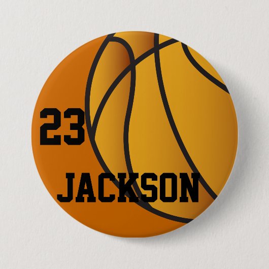 Personalisiertes Basketballdesign Button (Vorderseite)