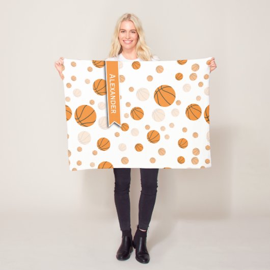 Personalisiertes Basketballmuster Fleecedecke (Beispiel)