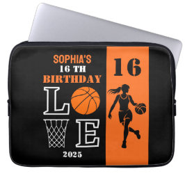 Personalisiertes Basketballspielermädchen, Geburts Laptopschutzhülle