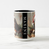 Personalisiertes Basset-Hound in einer Weihnachtsm Tasse (Zentrum)