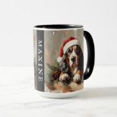 Personalisiertes Basset-Hound in einer Weihnachtsm Tasse (VorderseiteRechts)