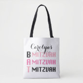 Personalisiertes Bat Mitzvah Tote Bag Tasche (Vorderseite)