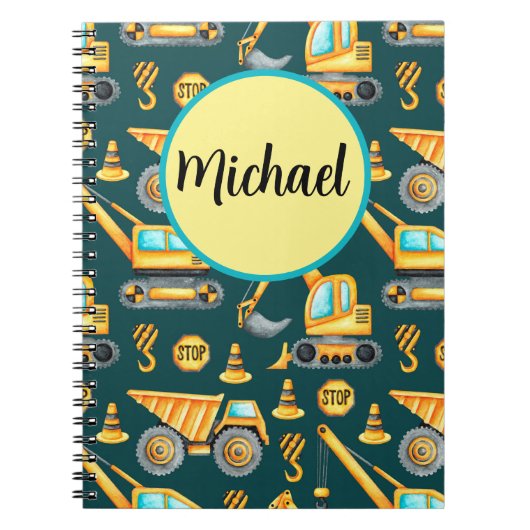 Personalisiertes Bau-LKW Spiralblock Notizblock (Vorderseite)