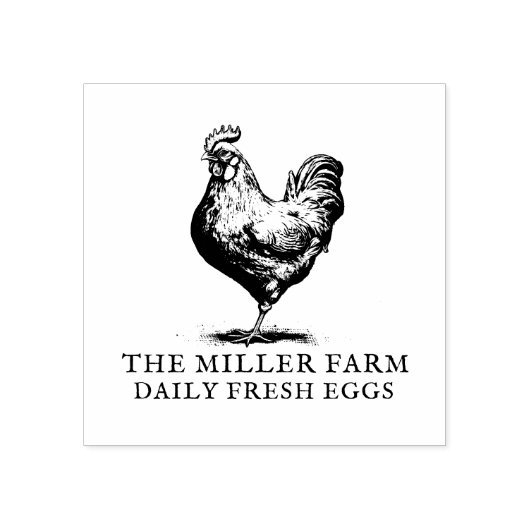 Personalisiertes Bauernhaus Frische Eierkarton Gummistempel (Prägung)