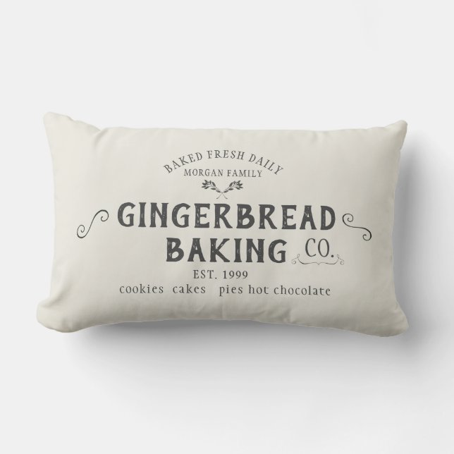 Personalisiertes Bauernhaus Holiday Throw Kissen (Vorderseite)