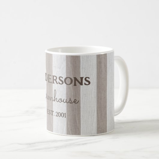 Personalisiertes Bauernhaus rustikales Holz Kaffeetasse (VorderseiteRechts)