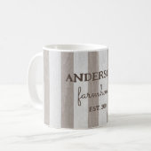 Personalisiertes Bauernhaus rustikales Holz Kaffeetasse (Vorderseite Links)