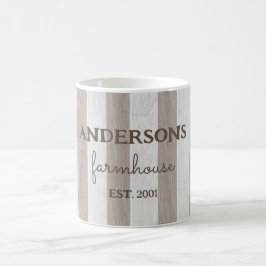 Personalisiertes Bauernhaus rustikales Holz Kaffeetasse
