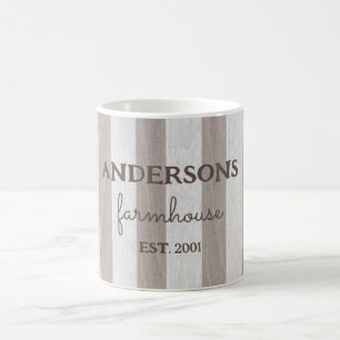 Personalisiertes Bauernhaus rustikales Holz Kaffeetasse