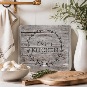 Personalisiertes Bauernhaus Rustikales verwitterte Schneidebrett