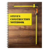 Personalisiertes Baugerät Notizblock (Vorderseite)