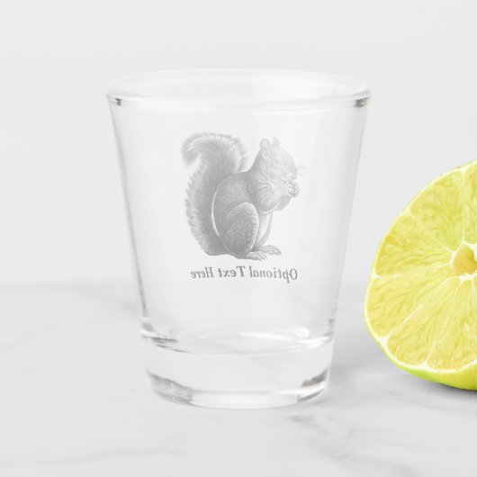 Personalisiertes Baumeichhörnchen Schnapsglas (Rückseite)
