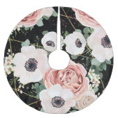 Personalisiertes Baumrock Geometric Garden Rose Bl Polyester Weihnachtsbaumdecke (Vorderseite)