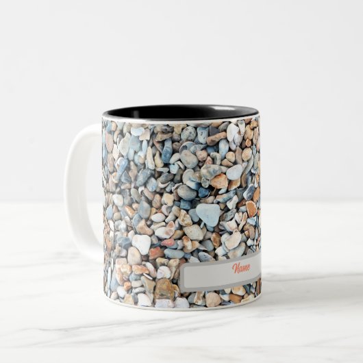 Personalisiertes Baumuster aus Pebble Stone Zweifarbige Tasse (Vorderseite Links)
