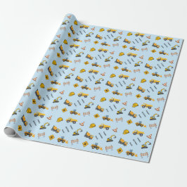 Personalisiertes Baustellen-Geburtstagspapier Geschenkpapier