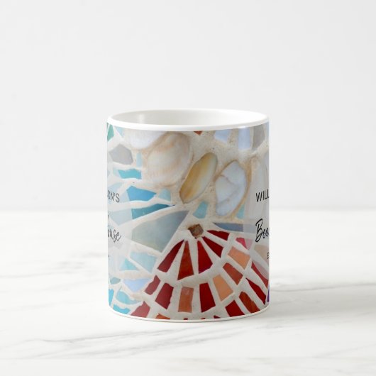 Personalisiertes Beach House Kaffeetasse (Mittel)
