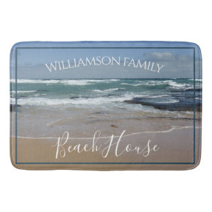 Personalisiertes Beach House Ozean Große Badematte
