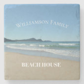 Personalisiertes Beach House Steinuntersetzer (Vorderseite)