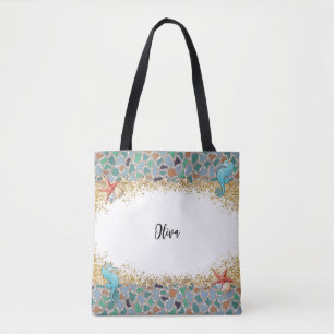 Personalisiertes Beach Sea Life Glas Themengrenze Tasche
