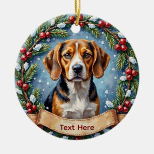 Personalisiertes Beagle-Weihnachten Keramik Ornament