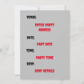 Personalisiertes beängstigendes SchädelHalloween-P Einladung (Rückseite)