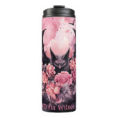 Personalisiertes Becken in Rosa und Schwarz Goth Thermosbecher (Vorderseite)