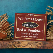 Personalisiertes Bed & Breakfast Unterschreiben Fotoplatte (Seite)