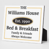 Personalisiertes Bed & Breakfast - Weiß Fotoplatte (Seite)